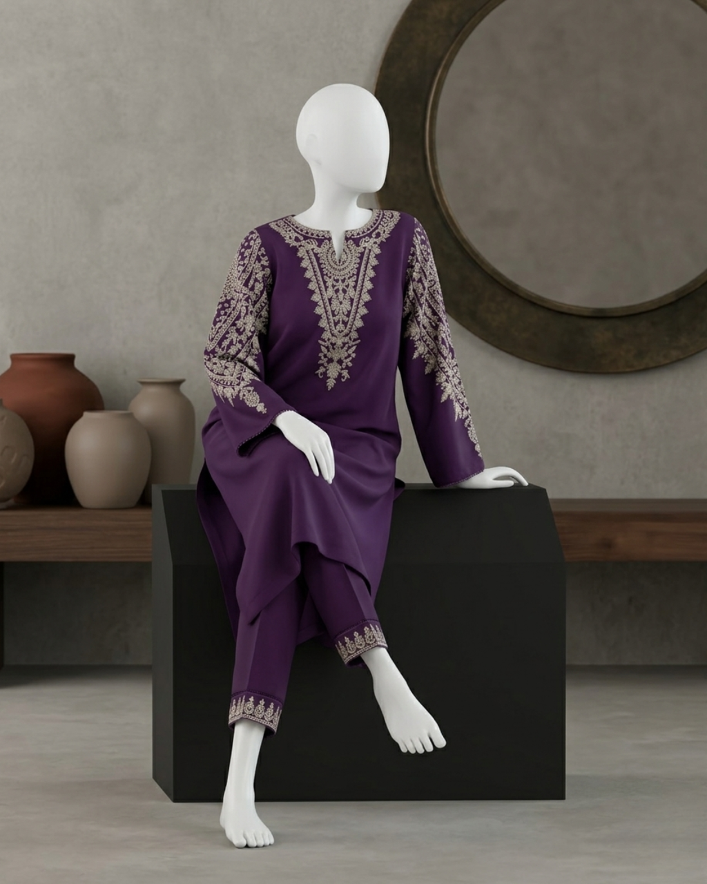 2PCS UNSTITCHED LAWN EMBRIODERED SUIT