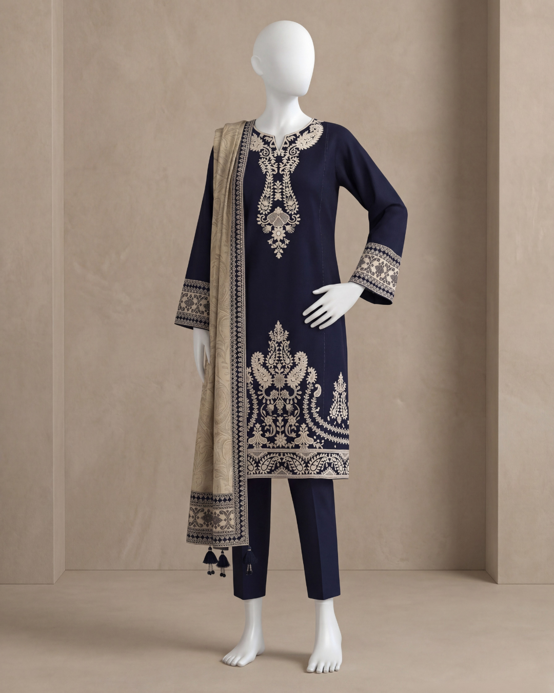 3PCS LAWN UNSTITCHED  EMBROIDERED SUIT