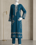 2PCS UNSTITCHED LAWN EMBROIDERED SUIT