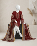 3PCS UNSTITCHED LAWN EMBROIDERED SUIT