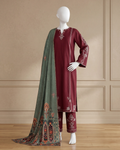 3PCS  UNSTITCHED LAWN EMBROIDERED SUIT