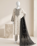 3PCS  STITCHED COTTON EMBROIDERED SUIT
