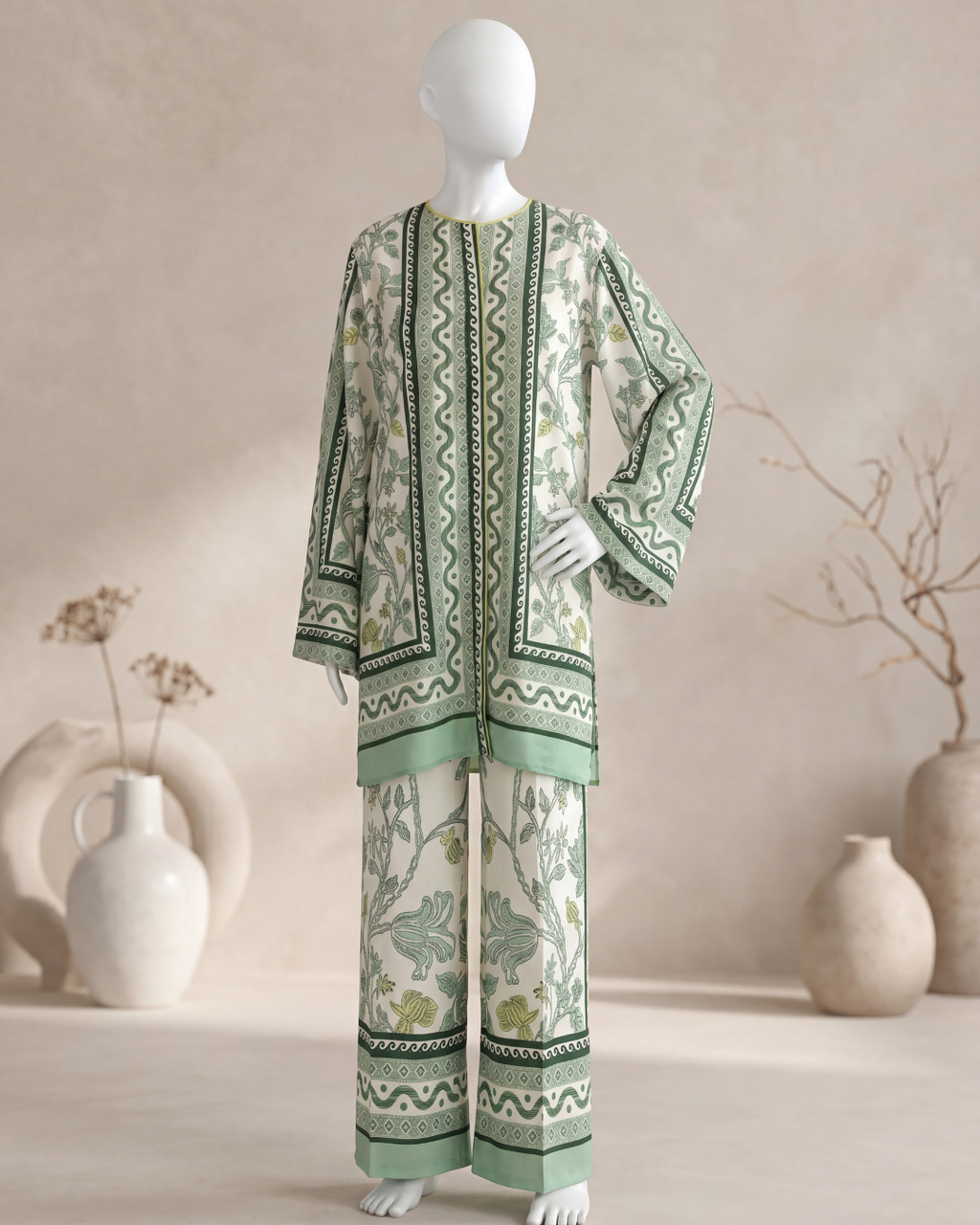2PCS  STITCHED SWISS LAWN PRINTED SUIT