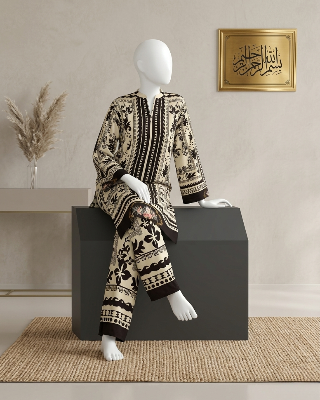 2PCS STITCHED PRINTED SWISS LAWN