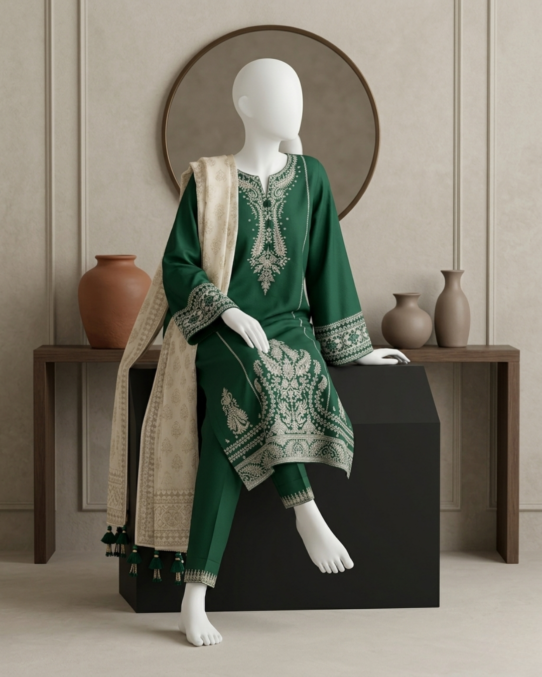 3PCS UNSTITCHED LAWN EMBRIODERED SUIT
