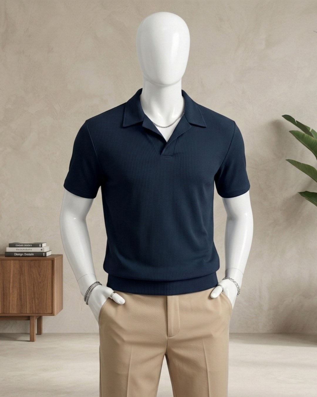 PREMIUM MENS WAFFLE KNIT POLO SHIRT
