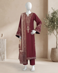 3PCS  UNSTITCHED LAWN EMBROIDERED SUIT