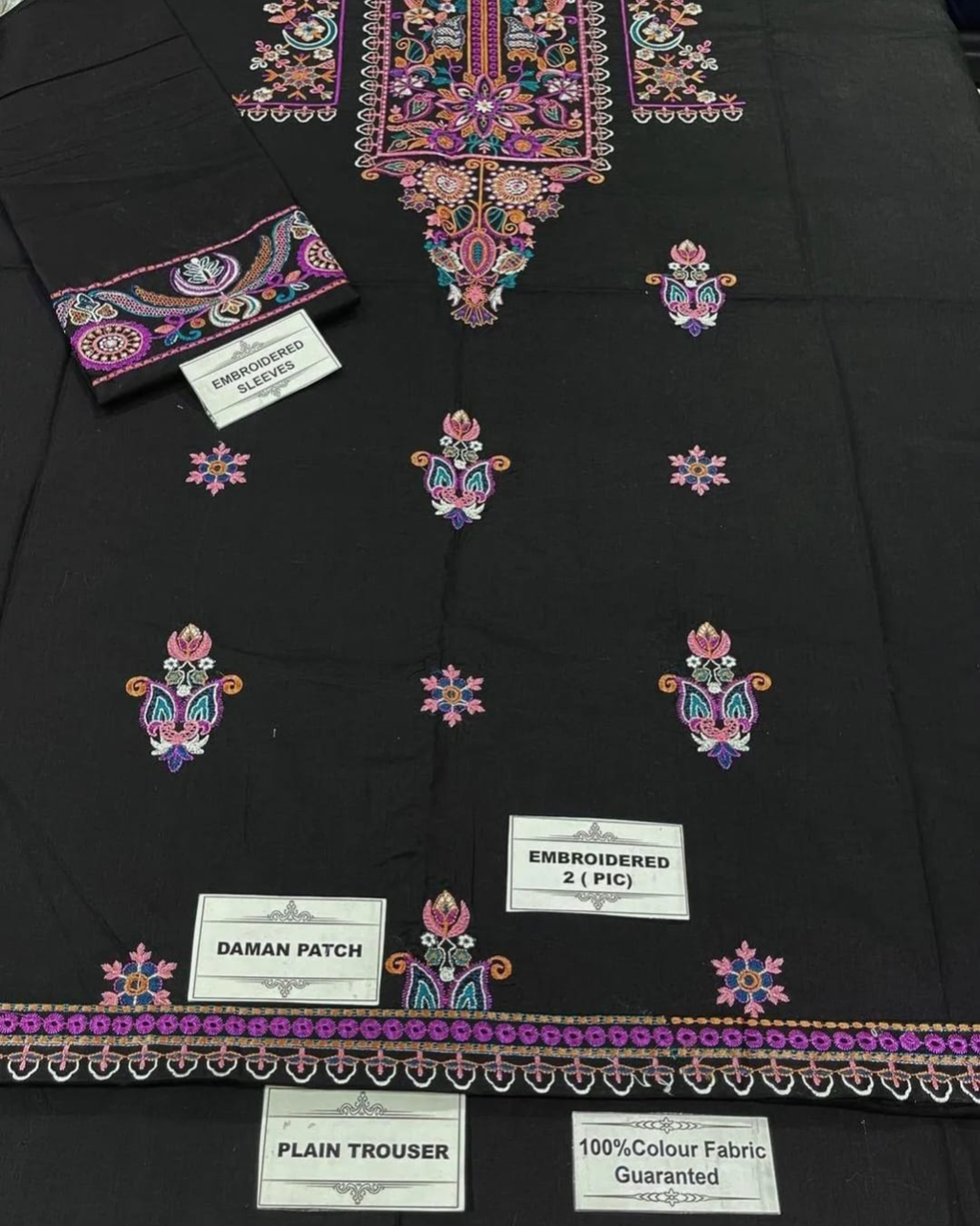2PCS UNSTITCHTED LAWN EMBROIDERED SUIT
