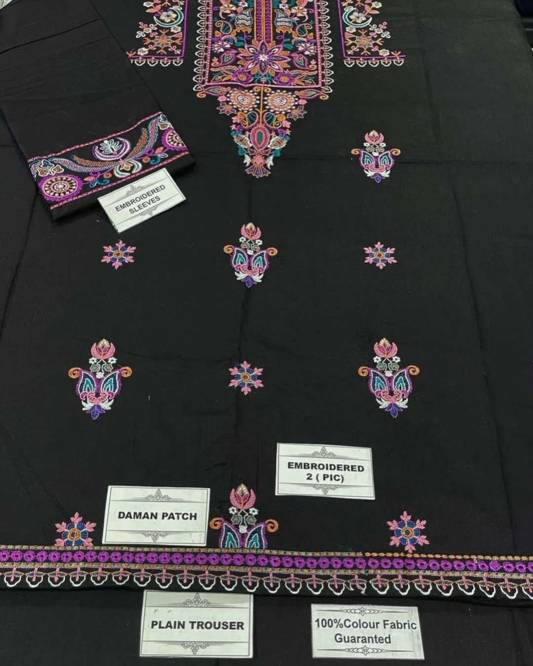 2PCS UNSTITCHTED LAWN EMBROIDERED SUIT