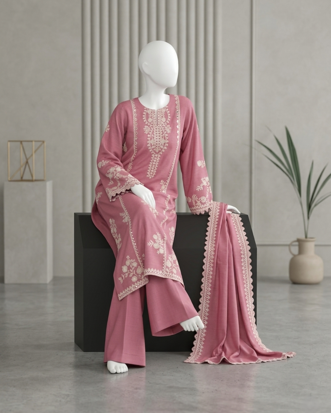 3PCS UNSTITCHED LAWN EMBRIODERED SUIT