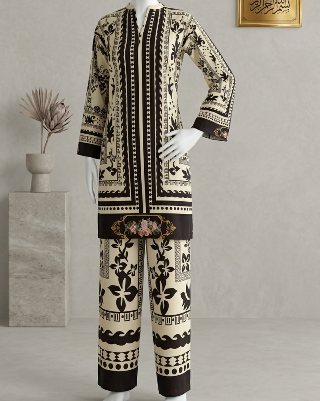 2PCS STITCHED PRINTED SWISS LAWN