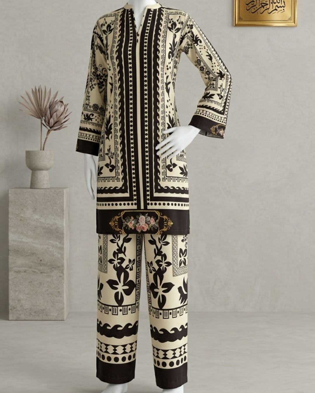 2PCS STITCHED PRINTED SWISS LAWN