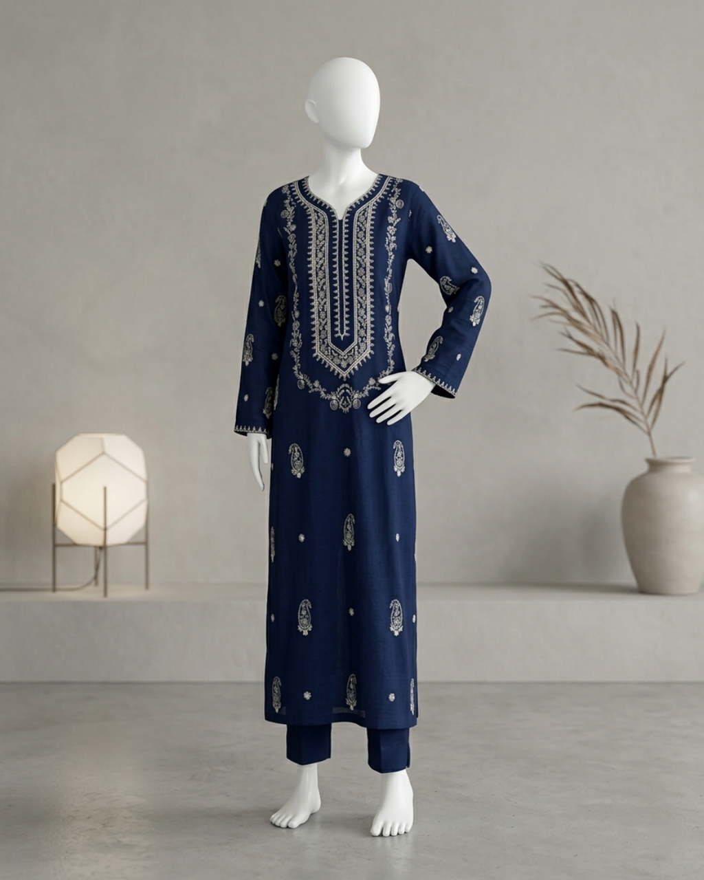 2PCS UNSTITCHED LAWN EMBRIODERED SUIT
