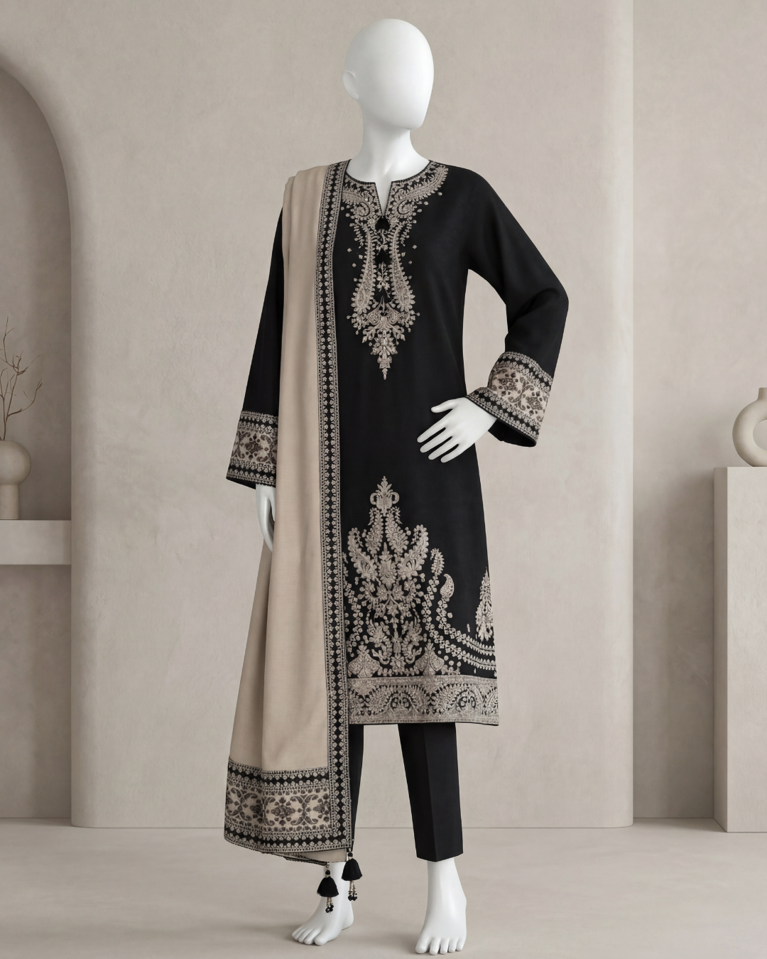 3PCS LAWN UNSTITCHED  EMBROIDERED SUIT
