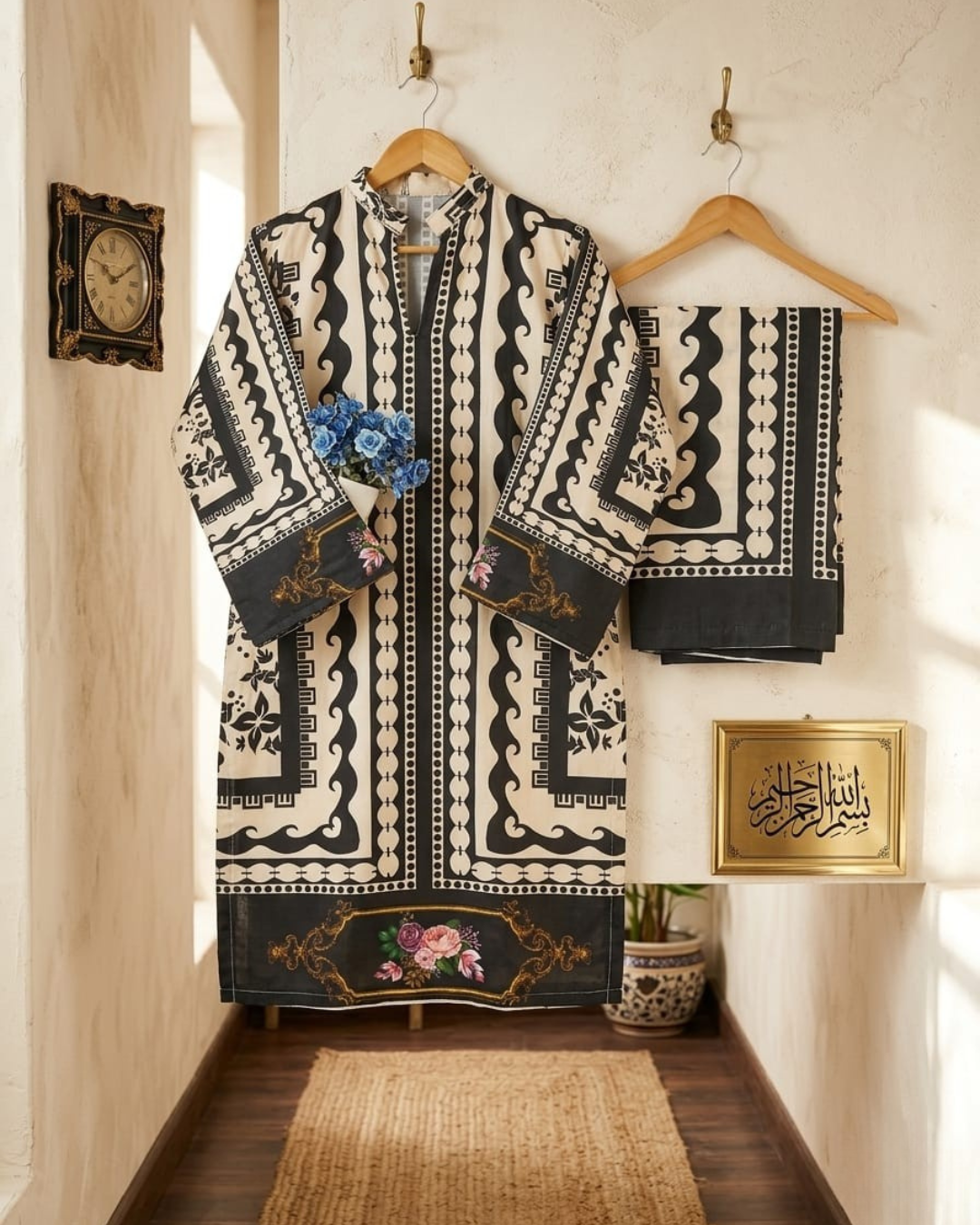 2PCS STITCHED PRINTED SWISS LAWN