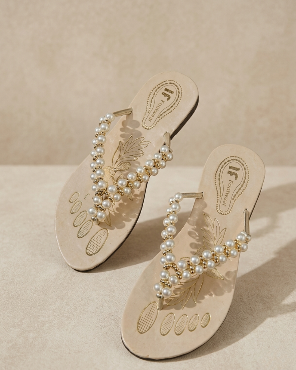 WOMENS CASUAL FLATS CORK BEADS