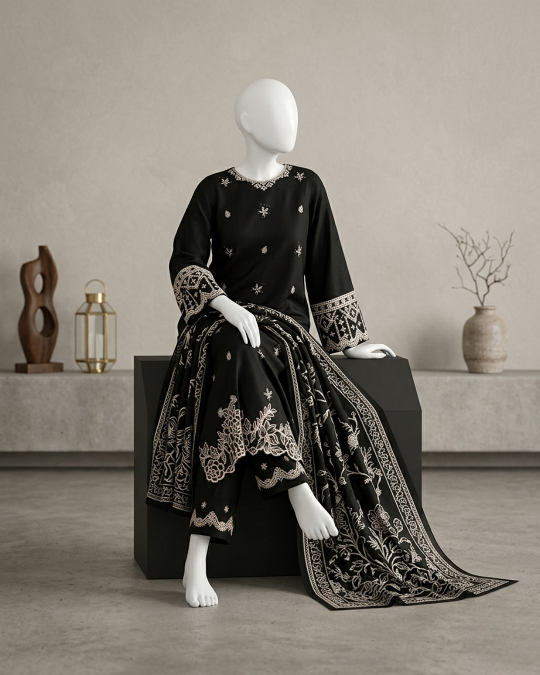 3PCS UNSTITCHED LAWN EMBRIODERED SUIT