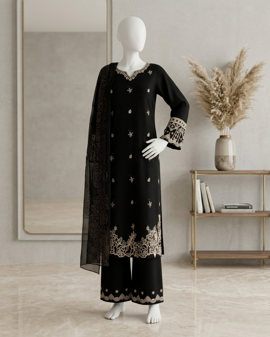 3PCS UNSTITCHED LAWN EMBRIODERED SUIT