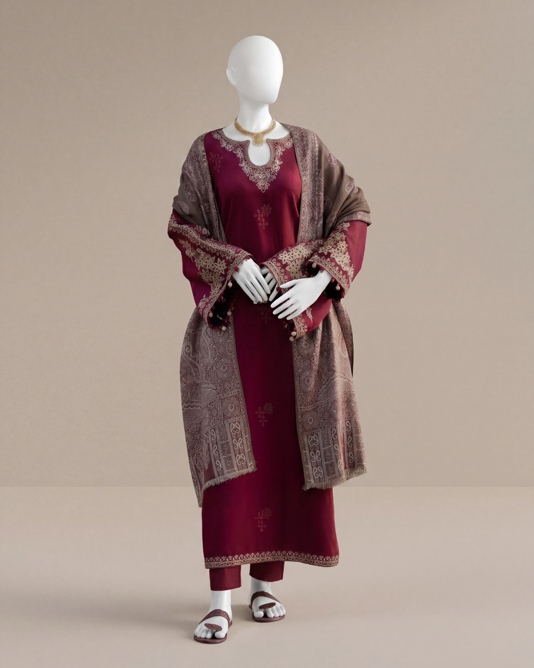 3PCS UNSTITCHED LAWN EMBROIDERED SUIT