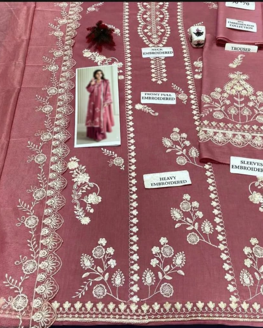 3PCS UNSTITCHED LAWN EMBRIODERED SUIT
